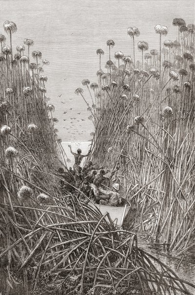 An Expedition Navigating the Lakes of Central Africa in the Late 19th Century, from 